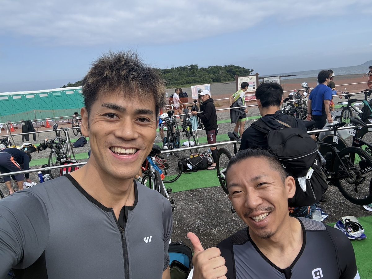 トライアスロン大会にて仲間と